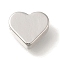 Brass Beads, Cadmium Free & Nickel Free & Lead Free, Heart, Platinum, 7x7x3.5mm, Hole: 1.8mm