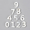 Natural White Shell Mother of Pearl Shell Charms, Number, Mixed, 10x7~8x2mm, Hole: 0.8mm