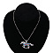 Alloy Colorful Rhinestone Horse Pendant Necklaces for Kid, Platinum, Platinum, 19.69 inch(50cm)