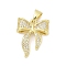 Brass Micro Pave Cubic Zirconia Pendants, Bowknot, Lead Free & Cadmium Free, Long-Lasting Plated, Rack Plating, Real 18K Gold Plated, 16.5x22x4mm, Hole: 5x3.5mm