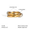 Stainless Steel Interlocking Stackable Rings for Women, Real Gold Plated & Stainless Steel Color, 2.3mm, Inner Diameter: 18.2mm