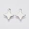 Tarnish Resistant 201 Stainless Steel Charms, Star, Stainless Steel Color, 13.5x11x0.6mm, Hole: 1mm