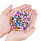 Synthetic Crackle Quartz Beads, Dyed, Round, Mixed Color, 8mm, Hole: 1mm