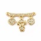 Rack Plating Brass Micro Pave Clear Cubic Zirconia Heart Connector Charms, Cadmium Free & Lead Free, Real 18K Gold Plated, Girl Pattern, 16x22x2mm, Hole: 1mm