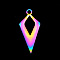 PVD Vacuum Plating 201 Stainless Steel Pendants, Laser Cut, Arrow, Rainbow Color, 22x10x1mm, Hole: 1.6mm