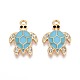 Rhinestone сплава и эмали подвески PALLOY-T092-40G-04-1
