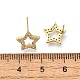 Серьги-гвоздики из латуни с микропаве из кубического циркония EJEW-D304-33G-3
