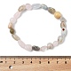 Натуральный Morganite шарик браслеты простирания BJEW-K213-49-3