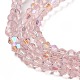 Прозрачные стеклянные бусины гальваническим пряди GLAA-F029-3mm-D26-3