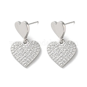 Женские серьги-гвоздики из латуни с прозрачным фианитом EJEW-M258-13P