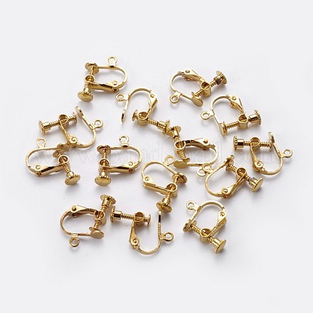 Латунные серьги с клипсами KK-P169-01G-1