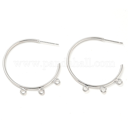 Серьги-гвоздики с латунным кольцом KK-K351-26P-1