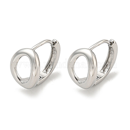 Овальные серьги-кольца из латуни EJEW-L211-011C-P-1
