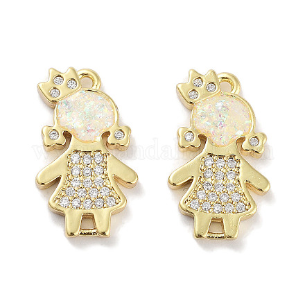 Латунные микропаве прозрачные подвески с фианитом KK-L213-043G-02-1