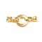 Brass Fold Over Clasps, Cadmium Free & Nickel Free & Lead Free, Ring, Real 18K Gold Plated, 31mm, Hole: 4mm