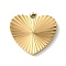 Ion Plating(IP) 304 Stainless Steel Pendants, Heart Charm, Golden, 17x18x2mm, Hole: 1.6mm