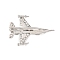 Zinc Alloy Crystal Rhinestone Brooch, Airplane, Platinum, 25x36mm
