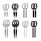16Pcs 8 Style 304 & 201 Stainless Steel Dangle Hoop Earrings with Stainless Steel Pins, Bullet & Cone & Rectangle, Black & Stainless Steel, 38.5~48mm, 2Pcs/style