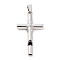 Alloy Pendants, Cross Charms, Platinum, 46.5x25.5x6mm, Hole: 8x4.5mm