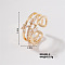 Chic Butterfly Brass Rhinestones Cuff Ring, Open Design and Shiny Style, Golden, US Size 5(15.7mm)