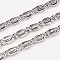 Tarnish Resistant 304 Stainless Steel Lumachina Chains, Unwelded, with Spool, Stainless Steel Color, 3x1mm, about 32.8 Feet(10m)/roll