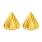 Ion Plating(IP) 304 Stainless Steel Triangle Stud Earrings, Real 18K Gold Plated, 26x25mm