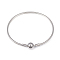 Non-Tarnish 304 Stainless Steel European Style Bangle Making, Round, Stainless Steel Color, 2-3/8 inch(5.9cm), 3mm