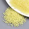 6/0 Glass Seed Beads, Transparent Inside Colours Luster, Round Hole, Round, Yellow, 6/0, 4~5x2.5~4.5mm, Hole: 1.2mm, about 4500pcs/bag