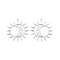 Non-Tarnish 201 Stainless Steel Pendants, Sun with Moon, Stainless Steel Color, 30.5x29x1mm, Hole: 1.4mm