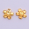 Alloy Cabochons, UV Resin Filling Materilal, Cadmium Free & Lead Free, Oriental Cherry, Golden, 8x8x1.8mm