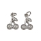 Brass Micro Pave Cubic Zirconia Pendants, Cherry Charms, with Jump Ring, Long-Lasting Plated, Cadmium Free & Lead Free, Rack Plating, Platinum, 15x11x3mm, Hole: 3mm