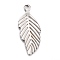 Non-Tarnish 304 Stainless Steel Pendants, Leaf, Stainless Steel Color, 28.5x11.5x1.2mm, Hole: 1.8mm