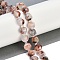 Natural Cherry Blossom Agate Beads Strands, Faceted, Lantern, with Seed Beads, 8mm, Hole: 0.9mm, about 38~41pcs/strand, 15.31''~15.51'' (38.9~39.4cm)