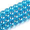 Electroplate Transparent Glass Beads Strands, AB Color Plated, Round, Deep Sky Blue, 6~6.5mm, Hole: 1.4mm, about 67~70pcs/strand, 14.76 inch~15.16 inch(37.5~38.5cm)