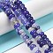 Natural Agate Beads Strands, Dyed & Heated, Rondelle, Midnight Blue, 8~8.5x4.5~5.5mm, Hole: 1.4mm, about 41pcs/strand, 7.40~7.48''(18.8~19cm)