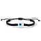 Handmade Lampwork Evil Eye Round Beaded Braided Bead Bracelets, Adjustable Fiber Cord Braided Bracelets for Men Women, Black, Inner Diameter: 11 inch(28cm)
