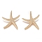 Brass Micro Pave Cubic Zirconia Pendants, Long-Lasting Plated, Starfish, Clear, Golden, 45.5x40x10mm, Hole: 5mm