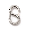 Non-Tarnish 304 Stainless Steel Push Gate Snap Key Clasps, Double Snap S Clasps, Stainless Steel Color, 23x12.5x4mm