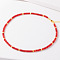 Simple Design Natural Carnelian Beaded Necklaces for Women, 15.75 inch(40cm)