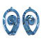 Cellulose Acetate(Resin) Pendants, teardrop, Steel Blue, 47x27x2.5mm, Hole: 1.4mm
