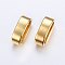 201 Stainless Steel Slide Charms/Slider Beads, For Leather Cord Bracelets Making, Oval, Golden, 15.5x8.5x5mm, Hole: 5.5x12.5mm
