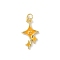 Brass Enamel Pendants, with Jump Ring, Lead Free & Cadmium Free, Long-Lasting Plated, Real 18K Gold Plated, Rack Plating, Star, 20.5x11x2mm, Hole: 3.2mm