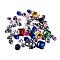 Glass Rhinestone Cabochons/Pendants/Links, Mixed Shapes, Mixed Color, 10~29x10~23x3~8.5mm, Hole: 1~1.6mm and no hole