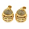 Rack Plating Brass Micro Pave Cubic Zirconia Pendants, Lead Free & Cadmium Free, Long-Lasting Plated, Rugby Cap, Black, 17x13.5x15mm, Hole: 3.4mm