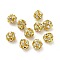 10mm Brass Crystal Rhinestone Beads, Round, for Jewelry Projects, Golden, 9~10x10mm, Hole: 1.4mm