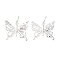 925 Sterling Silver Pendants, Hollow Butterfly Charms with Jump Rings and 925 Stamp, Silver, 13.5x16x2mm, Hole: 4mm