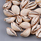 Electroplate Cowrie Shell Pendants, with Iron Findings, Golden, Seashell Color, 22~29x12~19x10~12mm, Hole: 1.6mm