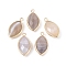 Natural Botswana Agate Pendants, with Golden Plated Brass Findings, Faceted, Horse Eye, 21.5x11.5x3~5mm, Hole: 1.6mm