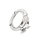 304 Stainless Steel Cuff Ring Components, Pad Ring Settings, Oval, Stainless Steel Color, Tray: 18.5x12.5mm, US Size 8 1/2(18.5mm)