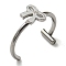 Non-Tarnish 304 Stainless Steel Eyebrow Ring, Lip Piercing and Nose Studs Body Jewelry, Bowknot, Stainless Steel Color, 11x12mm, Pin: 1mm